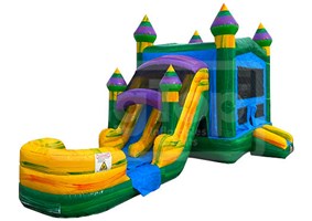 Castle Tower 2 Lane Inflatable Bouncer with Slide